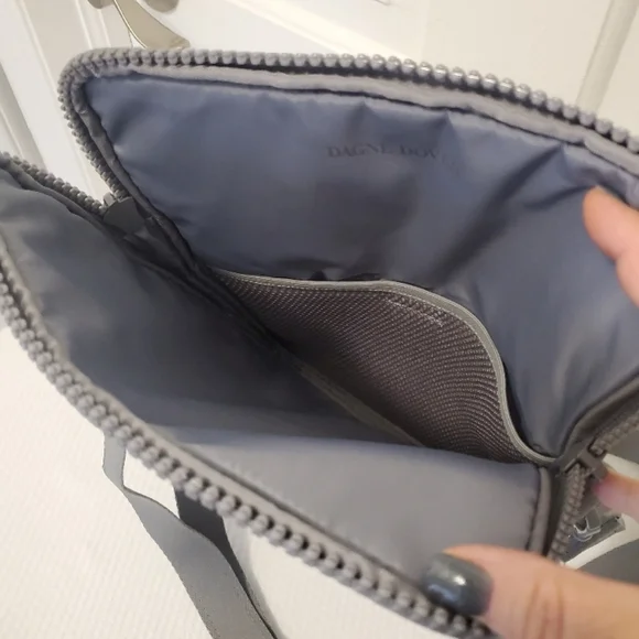Dagne Dover Gray Neoprene Laptop Bag with Adjustable Strap, Business